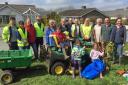 L:udchurch spring clean volunteers are pictured with the results of their community litter collection..