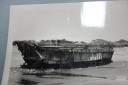 Landing Craft beached after the storm that hit Operation Jantzen; courtesy of Pembrokeshire Archives.