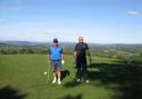John Richards and Steve Jones, overall champion, on the Button Course at Cottrell Park