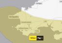 The Met Office has issued a weather warning for Pembrokeshire and Carmarthenshire