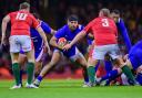 Peato Mauvaka of France challenges the Welsh defence. Picture: Huw Evans Agency