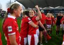 Women’s Six Nations: Ireland v Wales. Ffion Lewis of Wales celebrates at the end of the game. Photo: Huw Evans Picture Agency