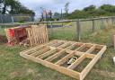 The first raised beds at Dezza's Cabin Community Garden