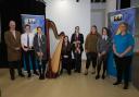 Overall winner, harpist Eliza Bradbury, is pictured with the open competition winners Dylan Sanders-Swales, Carys Wood, Jenifer Rees, Heledd Richardson and Anya Beynon-Krampf, with Stephen Thornton of Valero  and Music Service manager Philippa Roberts.
