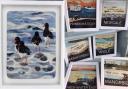 Felted oystercatchers and seaside graphics can be enjoyed in the exhibition.