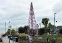 .Patriotic bunting decks out Saundersfoot's festive tree.