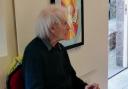 Dennis Curry at the opening of Fishguard Arts Society's Summer Exhibition last year.