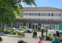 Police were called to the incident outside Withybush Hospital.