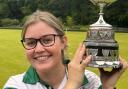 Katie Thomas, of Whitland Bowling Club, after being crowned ladies singles champion at the Welsh National Bowls Finals at Llandrindod Wells last week.