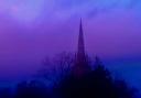 Purple sky in North Wales photographed by Richard Bates.