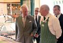 Prince Charles at Andrew Rees and Sons Butchers during a visit to Narberth in 2022