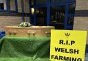 A grim warning from the farmers at protests earlier this year. Picture: Debbie James