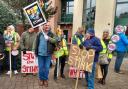 Stop the Stink protested outside County Hall, urging Pembrokeshire County Council to do something about the Withyhedge Landfill Site.