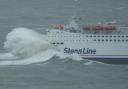 The Stena Europe battles rough seas on a previous stormy crossing.