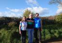 Edd and Donna, pictured with Richard, will be running the Paris Marathon this weekend to raise money for an AED