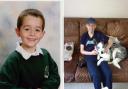 Daniel is pictured when he was a pupil at St Oswald's School and with his beloved dog Ollie who comforted him in his illness