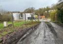 The two effluent tanks at Dairy Partners' mozzarella factory site near Newcastle Emlyn .