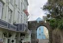 The Imperial Hotel adjoins Tenby's town walls and the Belmont Arch.
