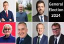 Pictured, from left, are Mid and South Pembrokeshire candidates Henry Tufnell, Alistair Cameron, and Stephen Crabb. Ceredigion Preseli candidates (bottom row): Jackie Jones, Mark Williams, Ben Lake, and Aled Thomas. Pictures: Candidates’