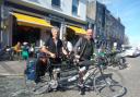 Lee Berridge and John Mumberston completed the 300-mile cycle on a tandem