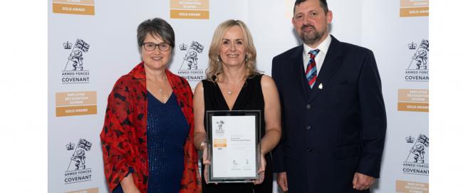 Accepting the award on behalf of the health board were Helen Sullivan, head of partnerships, diversity and inclusion, Anna Bird, assistant director for strategic partnerships, diversity and inclusion and Alan Winter, senior diversity and inclusion
