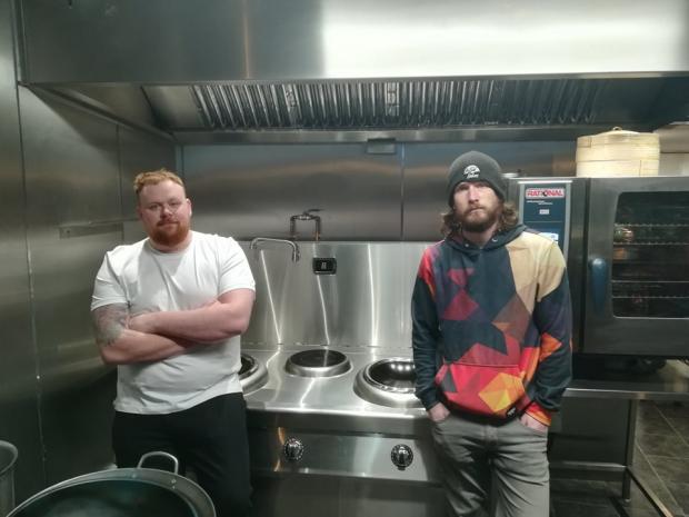 Western Telegraph: Shane, left, and Adam who run Haverfordwest's new Pan-Asian takeaway Noods