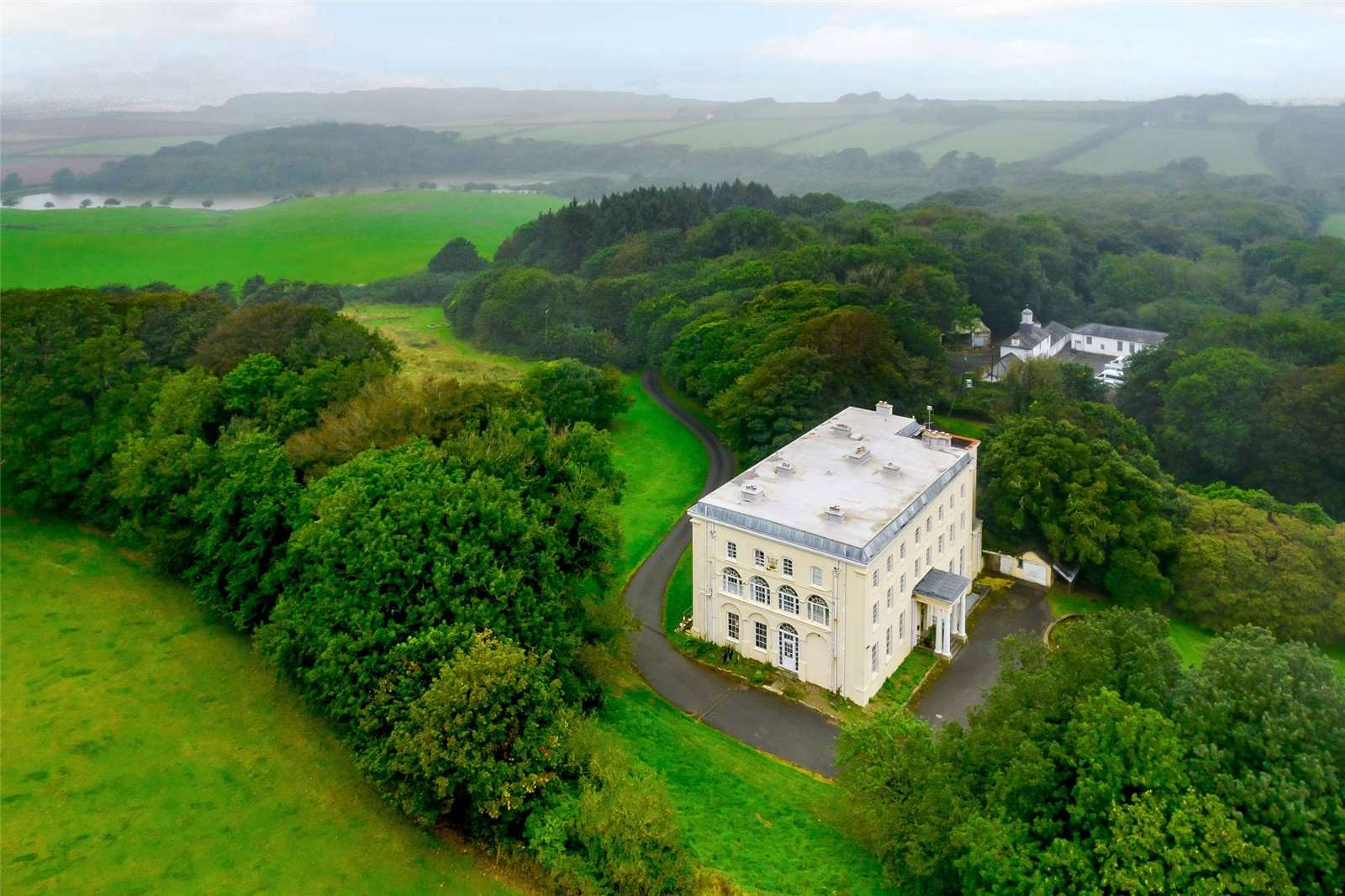 The 23-bedroomed Orielton mansion stands in 118 acres of grounds in south Pembrokeshire. Picture: Savills, Cardiff