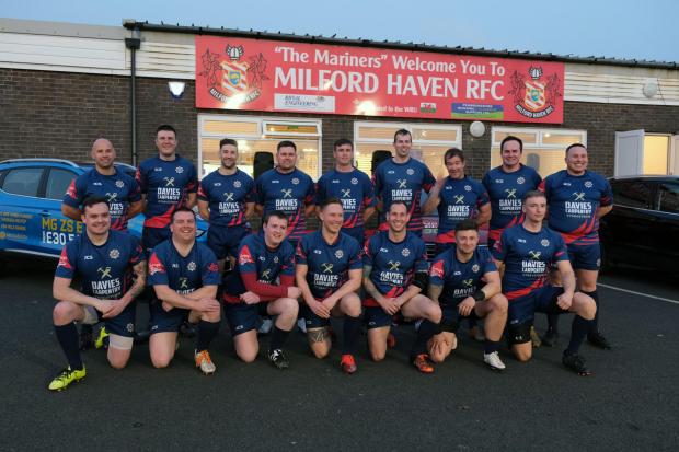 Western Telegraph: Mid and West Wales Fire and Rescue Service rugby team. Picture: Martin Cavaney Photography