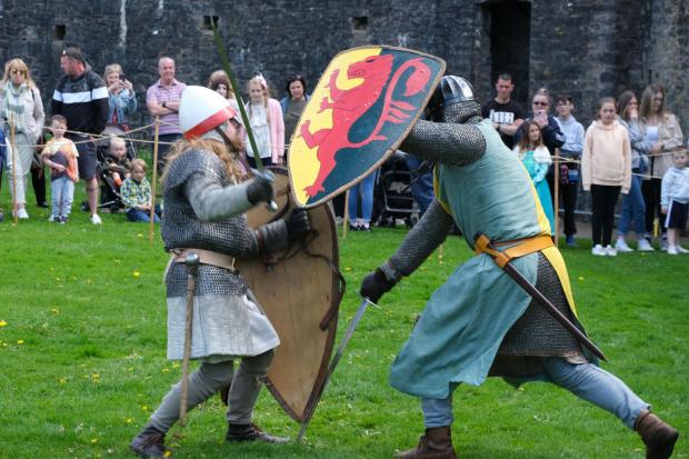 Western Telegraph: Crowds enjoyed a jousting demonstration. Pictures: Martin Cavaney Photography