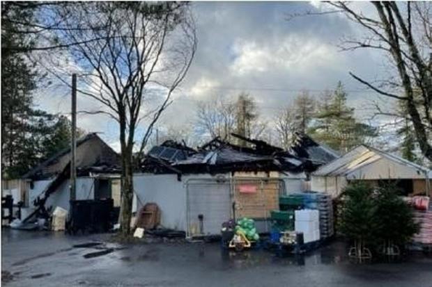 The Fire damage at Four Seasons Farm Shop last year from planning report.