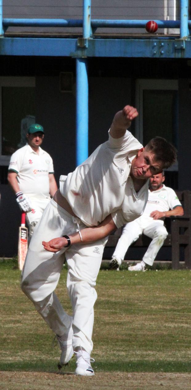 Western Telegraph: Louis Davies who topscored with 62 bowling for Narberth. Photo Susan McKehon