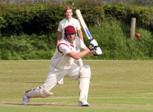 Western Telegraph: Scott Hemlich who scored 38 runs for Saundersfoot in their victory over Cresselly. Photo Susan McKehon