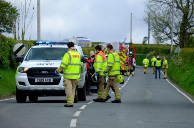 Western Telegraph: A major emergency presence was called to the scene. Photo Martin Cavaney