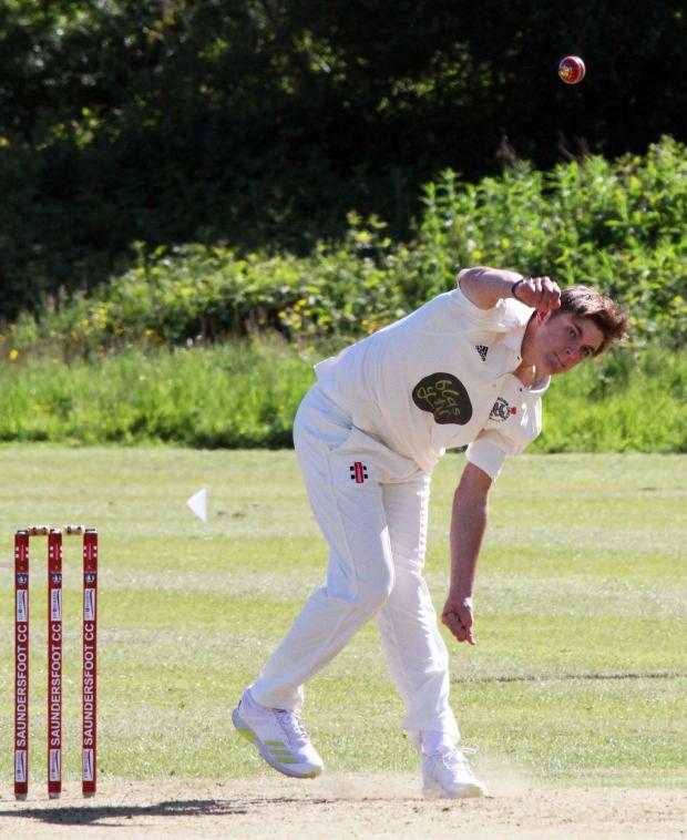 Western Telegraph: Joe Phillips returned amazing bowling figures of 6 for 18 in LLangwm's victory over Saundersfoot