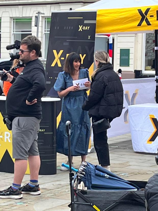 Western Telegraph: Lucy Owen filming X-Ray in Haverfordwest