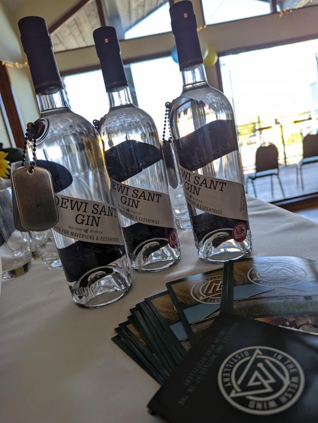 Western Telegraph: The Dewi Sant gin was provided by the In the Welsh Wind distillery
