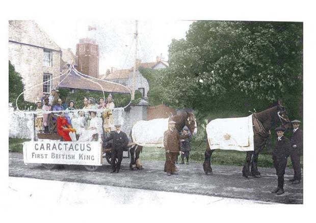 Western Telegraph: A colourised photo of Milford Haven carnival in 1910. Picture: Jeff Dunn
