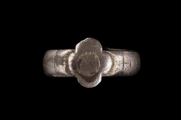 Western Telegraph: The silver finger ring found near St Davids. Picture: National Museum of Wales