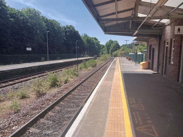 Western Telegraph: The deserted scene at Haverfordwest train station.