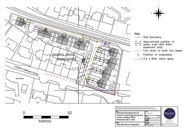 Western Telegraph: Plans for the 16 dwellings