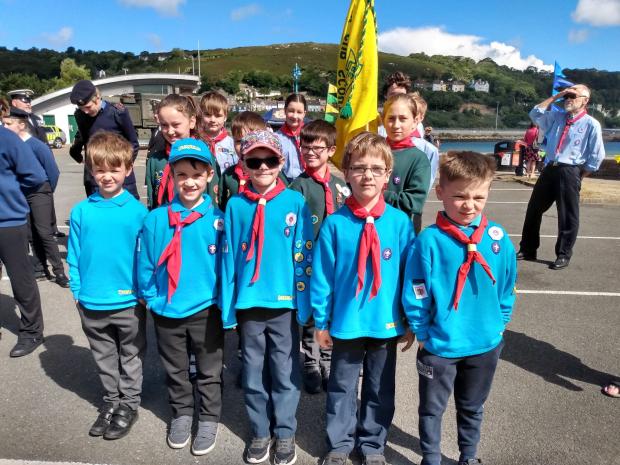 Western Telegraph: Fishguard and Goodwick cubs and Beavers on parade. Picture: Western Telegraph