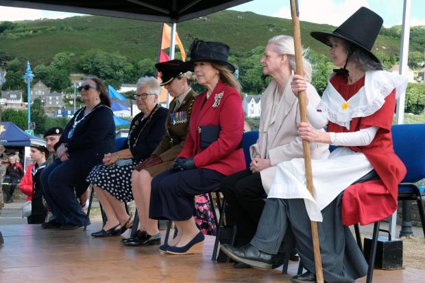 Western Telegraph: Local dignitaries, including Jemima Nicholas, attended the celebration. Picture: Martin Cavaney