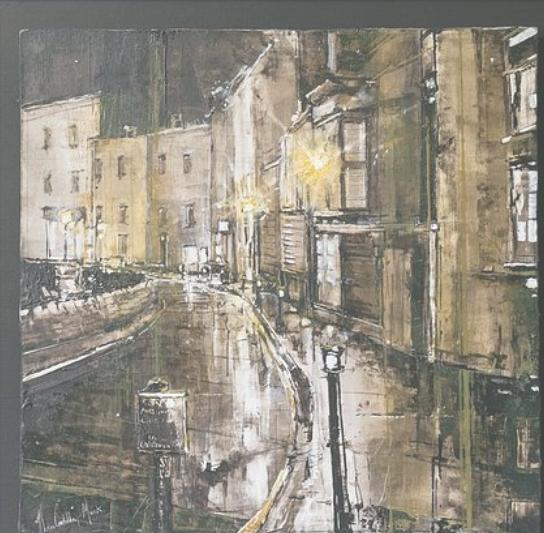 Western Telegraph: Crackwell Street, Tenby, oil on panel