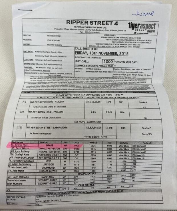 Western Telegraph: The Ripper Street script authenticated by Jerome Flynn