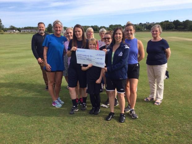 Western Telegraph: Kilgetty WI recently donated £1,000 to the club to help with the development of women's and girls' football