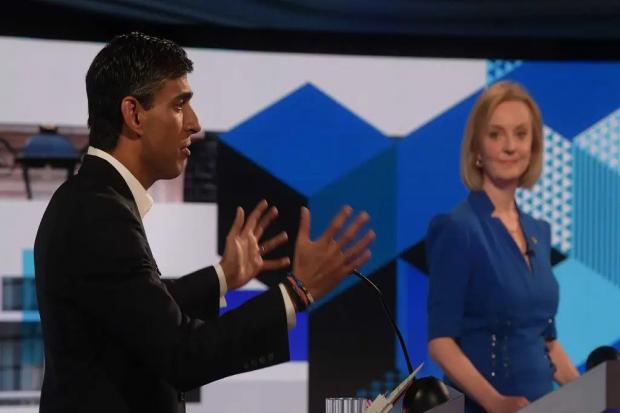 Rishi Sunak and Liz Truss are due to face off in a head-to-head debate on Sky News at 8pm on Thursday. Photo: PA