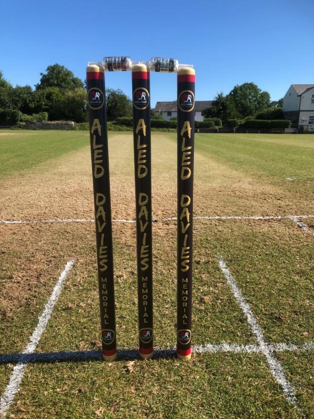 Western Telegraph: The stumps in Aled's memory. Picture: Ross Grieve