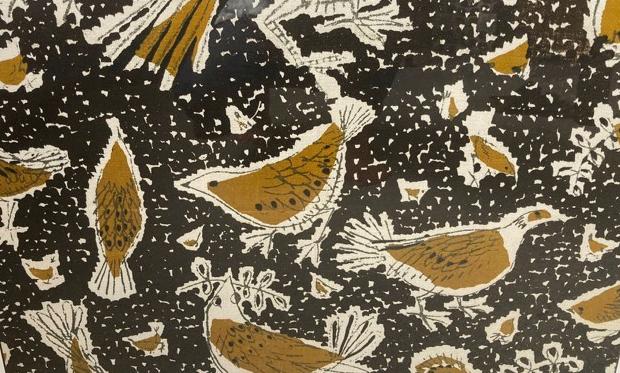 Western Telegraph: One of Boo Markes' textile designs. In spite of its contemporary feel, it was actually created in the 1950s.