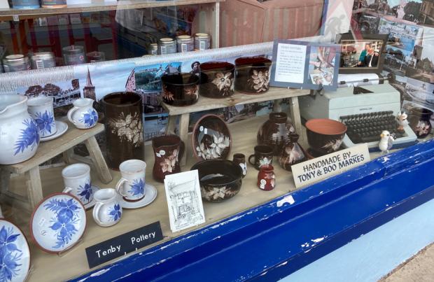 Western Telegraph: A recent shop window display in Tenby showcased some of Tenby Pottery's work over the years.