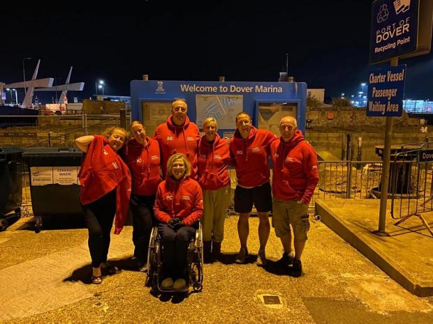 Western Telegraph: The Aspire Mutts in Dover before the team set off to swim the Channel